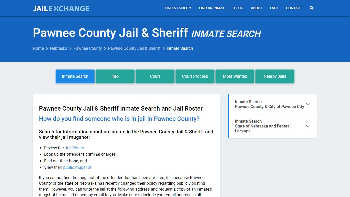 Pawnee County Jail & Sheriff Inmate Search - Jail Exchange